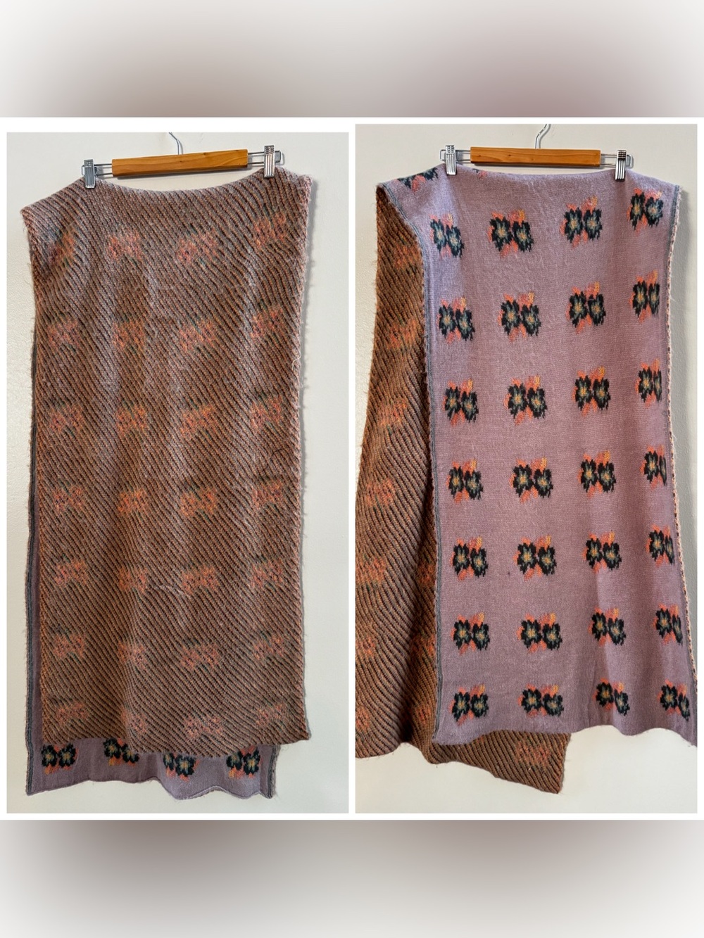 Free People Reverse Double Pattern Blanket Scarf Floral Wrap